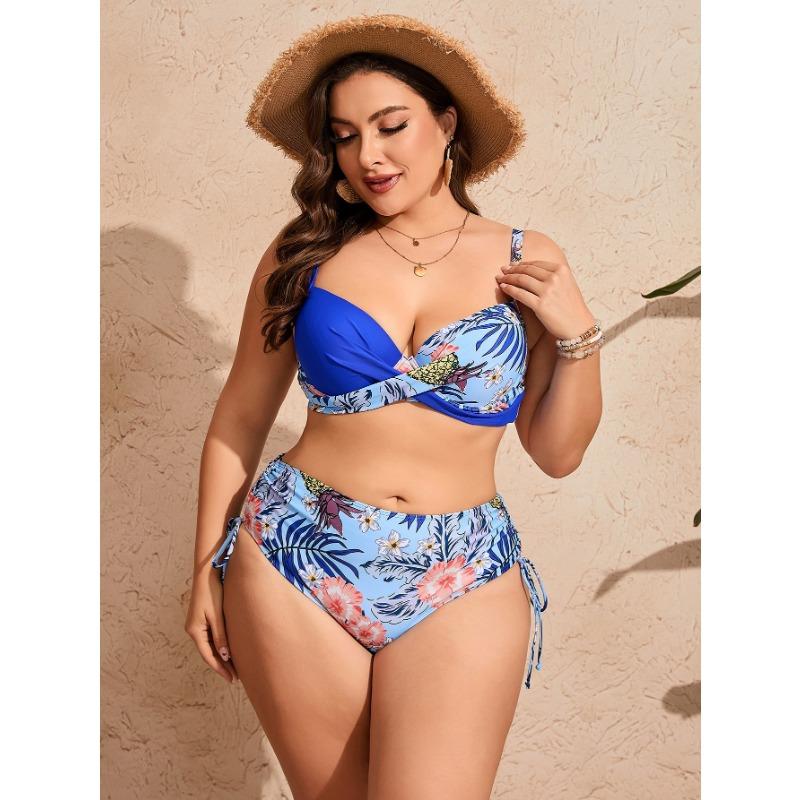 Women s Tropical Floral Print Cross Wrap High Waisted Bikini Set with Drawstring Sides 0XL синий
Women s Tropical Floral Print Cross Wrap High Waisted Bikini Set with Drawstring Sides 0XL синий