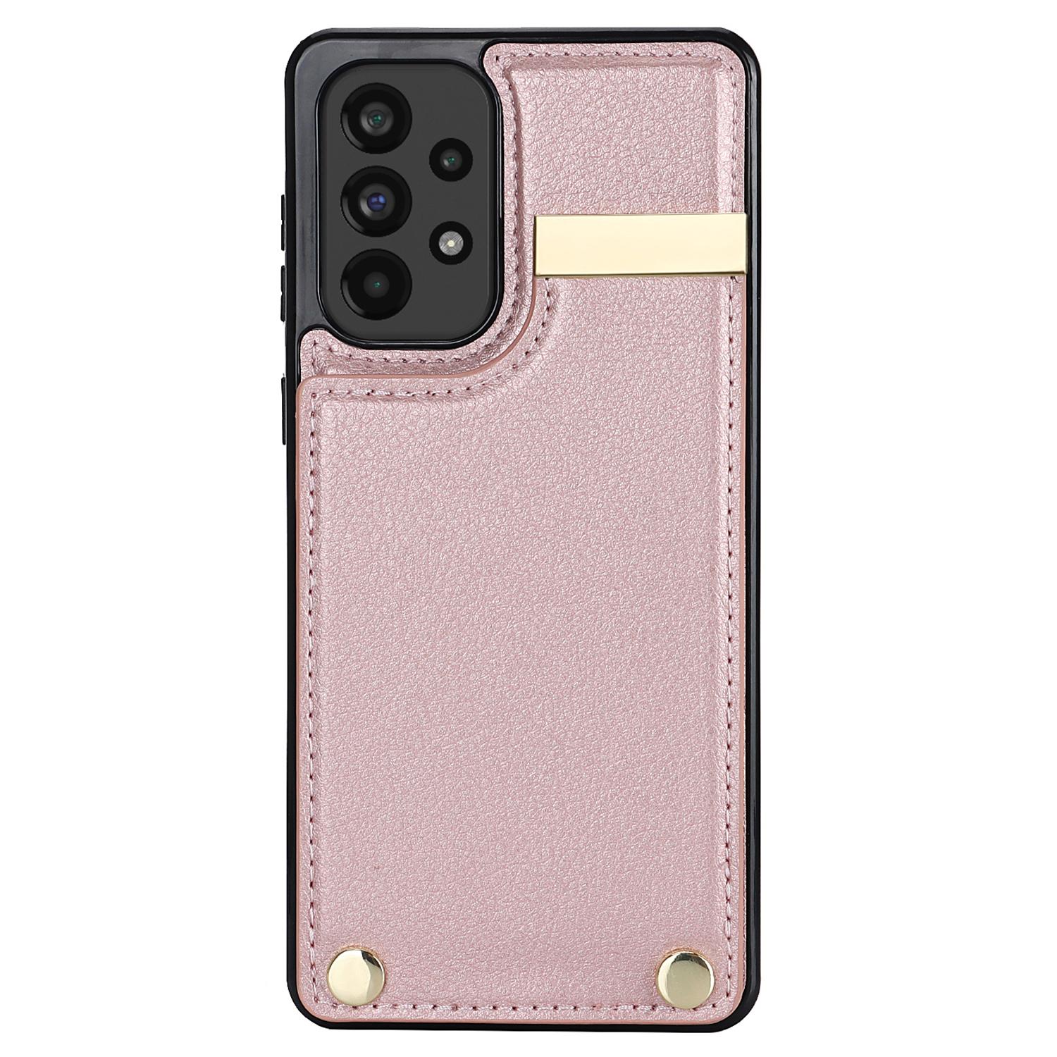 For Samsung Galaxy A53 5G Cover Stylish Metal Decor TPU+Leather Card Holder Cell Phone Case Red
For Samsung Galaxy A53 5G Cover Stylish Metal Decor TPU+Leather Card Holder Cell Phone Case Red