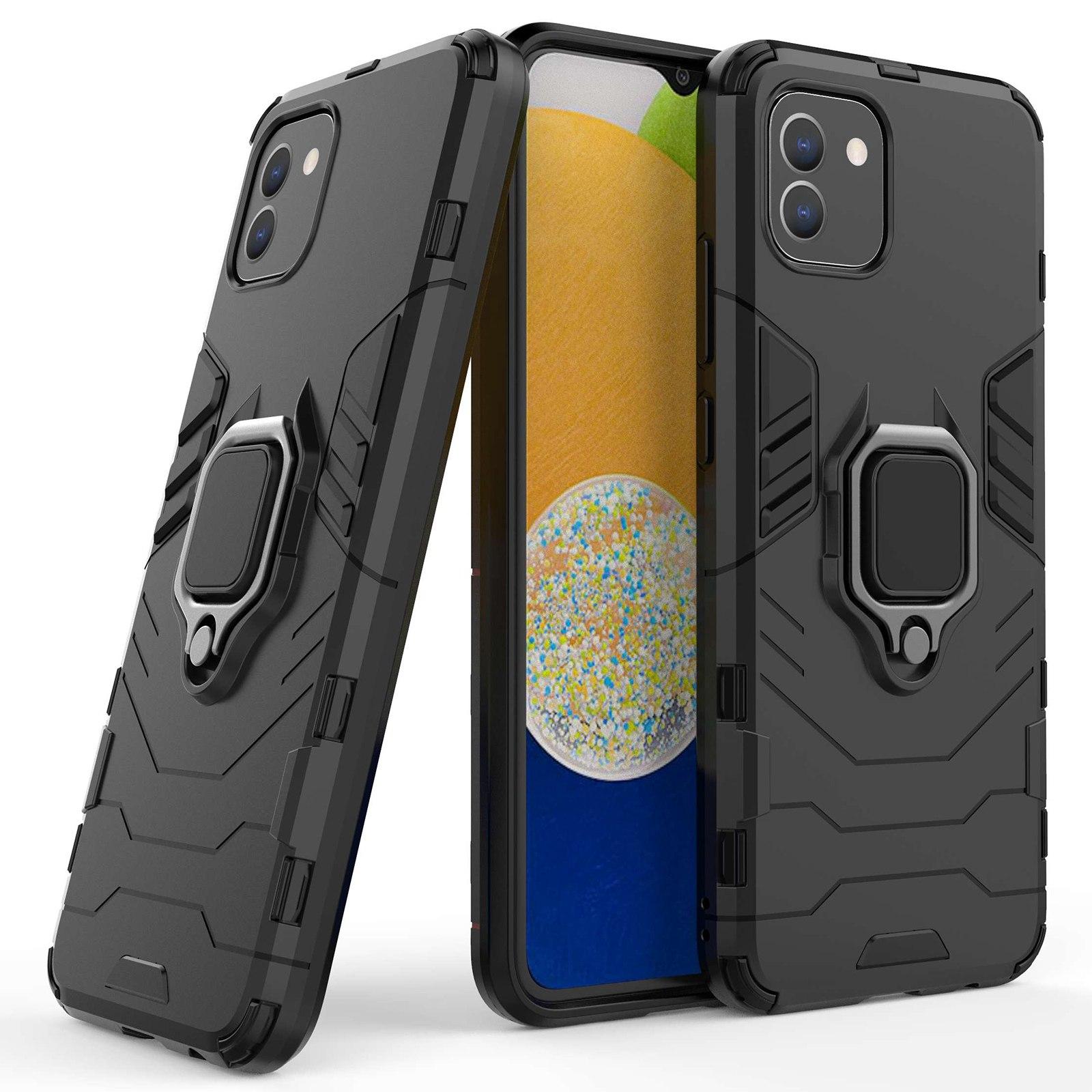 For Samsung Galaxy A03 (166.5 x 75.98 x 9.14mm) TPU+PC Shockproof Protection Case Military Grade Armor Ring Holder Back Cover Black
For Samsung Galaxy A03 (166.5 x 75.98 x 9.14mm) TPU+PC Shockproof Protection Case Military Grade Armor Ring Holder Back Cover Black