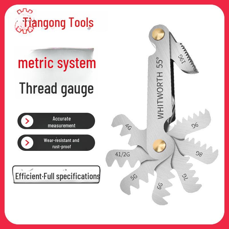 Tiangong Thread Pitch Gauge: Metric, Imperial & US Thread Measuring Ruler Inch 55° (20 pieces)
Tiangong Thread Pitch Gauge: Metric, Imperial & US Thread Measuring Ruler Inch 55° (20 pieces)