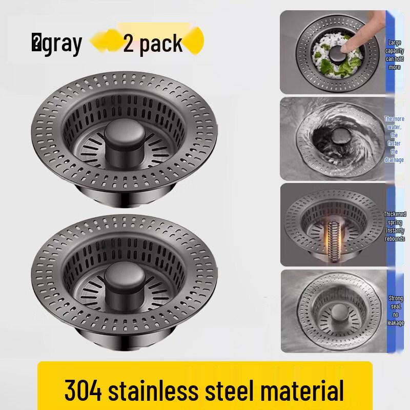 TaiJuFu 304 Stainless Steel Pop-Up Sink Drain Stopper (2-Pack, Gunmetal Grey)
TaiJuFu 304 Stainless Steel Pop-Up Sink Drain Stopper (2-Pack, Gunmetal Grey)