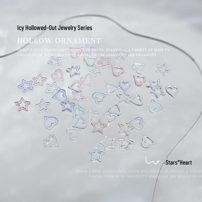 Ice Transparent Star & Heart Resin Nail Charms - Translucent Hollow Designs (Approx. 100 Pieces)
Ice Transparent Star & Heart Resin Nail Charms - Translucent Hollow Designs (Approx. 100 Pieces)