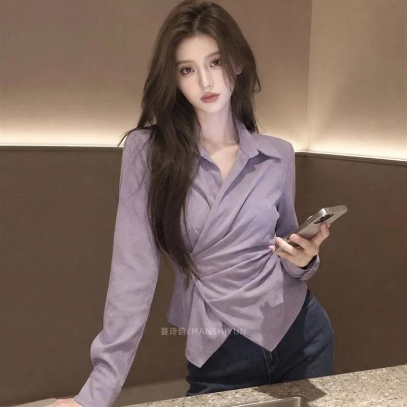 Womens Solid Color Twist Waist Long Sleeve Blouse S фиолетовый
Womens Solid Color Twist Waist Long Sleeve Blouse S фиолетовый