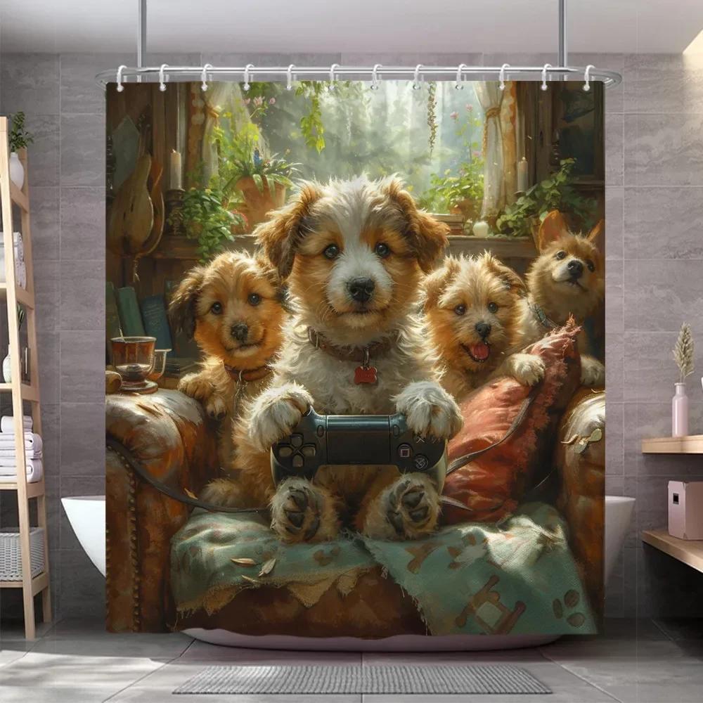 Funny Dog Shower Curtain Popular Cute Pet Oil Painting Art Creation Polyester Fabric Shower Curtains Bathroom Decor With Hooks 90x180cm-35x70in
Funny Dog Shower Curtain Popular Cute Pet Oil Painting Art Creation Polyester Fabric Shower Curtains Bathroom Decor With Hooks 90x180cm-35x70in