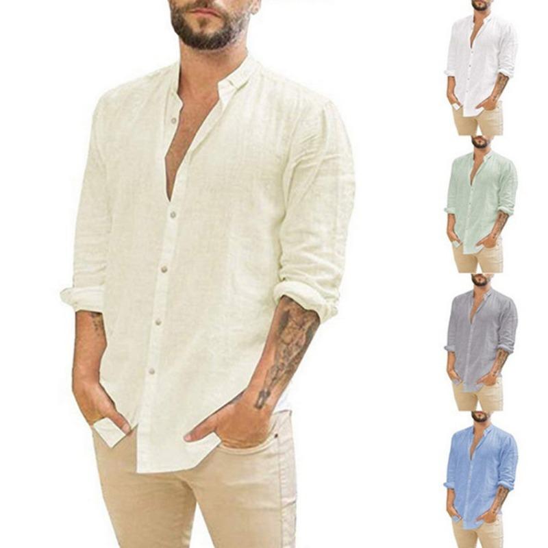 European and American men s linen cardigan solid color casual stand-up collar long-sleeved shirt 5XL світло-зелений колір
European and American men s linen cardigan solid color casual stand-up collar long-sleeved shirt 5XL світло-зелений колір