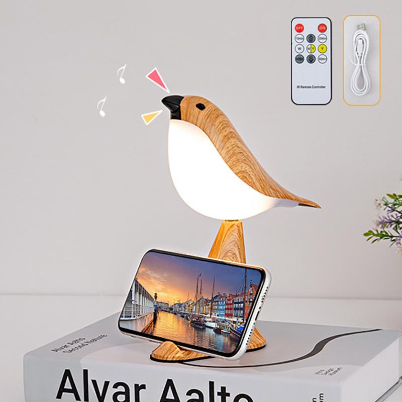 Creative Usb Charging Bird-Shaped Table Lamp With Sound, Multi-Function Bedside Bedroom Mobile Phone Holder Atmosphere
Creative Usb Charging Bird-Shaped Table Lamp With Sound, Multi-Function Bedside Bedroom Mobile Phone Holder Atmosphere