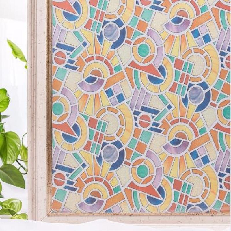 Privacy Window Film, Multi-color Round Pattern Home Decor with Adhesive Window Film Stickers Opaque Window Glass Covering 35x100cm
Privacy Window Film, Multi-color Round Pattern Home Decor with Adhesive Window Film Stickers Opaque Window Glass Covering 35x100cm