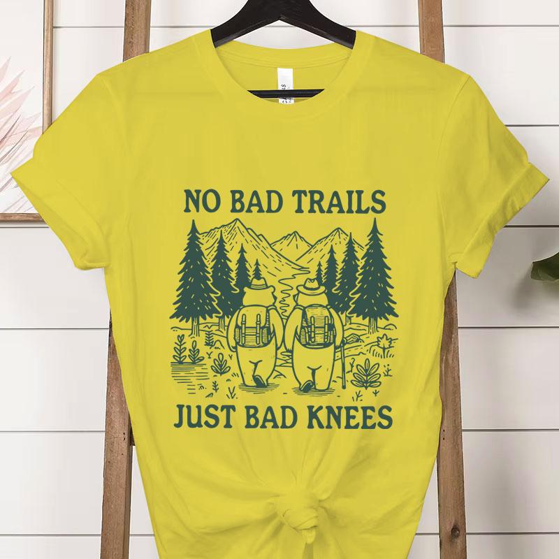 No Bad Trails Just Bad Knees Graphic T Shirts Women Funny Hiking Lover Gift Crew Neck Tshirt Adventure Mountain Vintage T Shirt 4XL
No Bad Trails Just Bad Knees Graphic T Shirts Women Funny Hiking Lover Gift Crew Neck Tshirt Adventure Mountain Vintage T Shirt 4XL