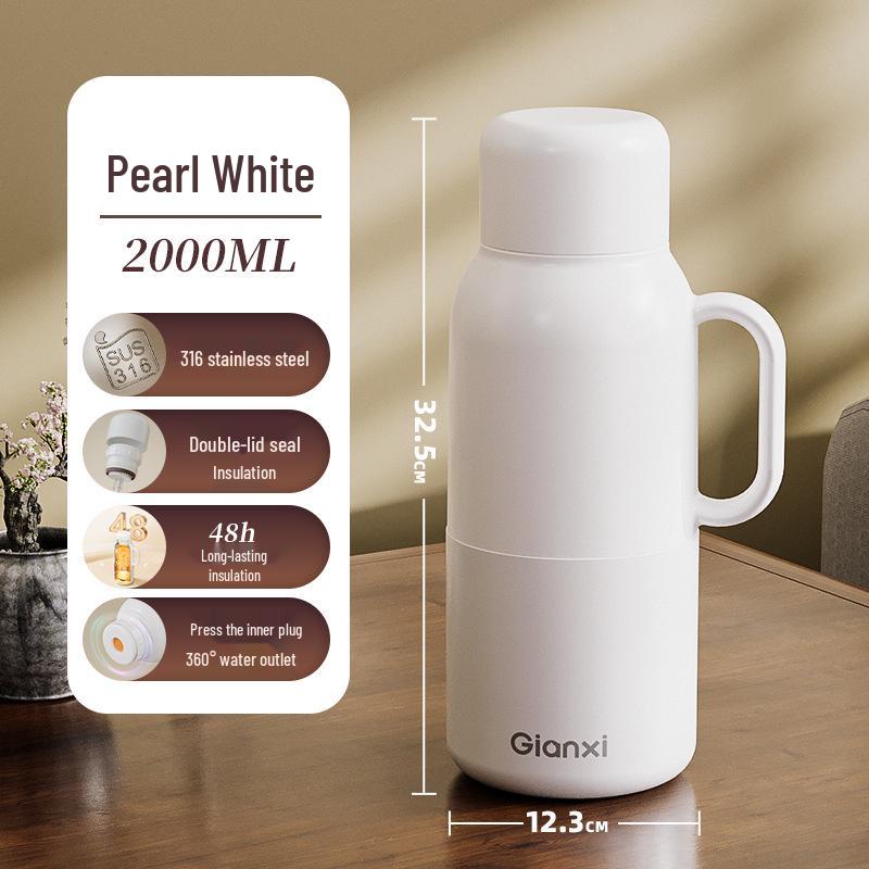 High-End Two-Tone 316 Stainless Steel Travel Thermos - Large Capacity Hot/Cold Water Bottle, New Model.
High-End Two-Tone 316 Stainless Steel Travel Thermos - Large Capacity Hot/Cold Water Bottle, New Model.