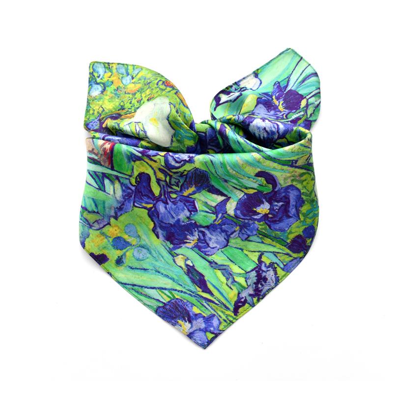 Oil Painting Iris printed natural silk scarf for women 100% real silk scarves small 50cm square soft handkerchief gift for lady
Oil Painting Iris printed natural silk scarf for women 100% real silk scarves small 50cm square soft handkerchief gift for lady