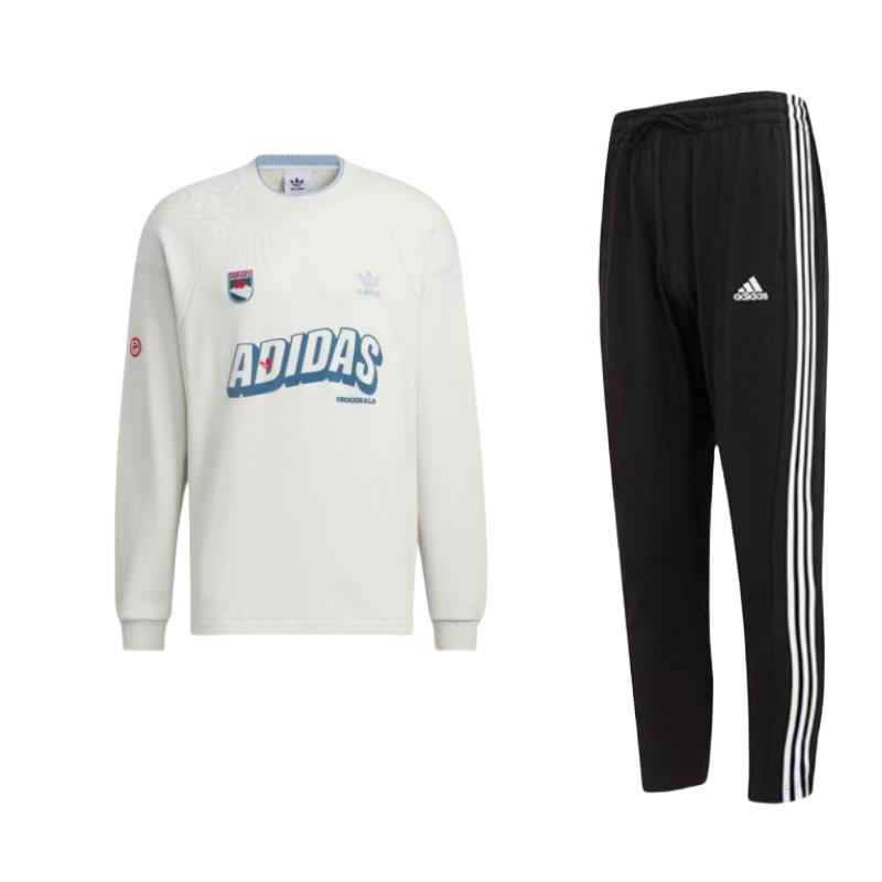 Adidas Толстовка с принтом логотипа и букв, круглый вырез, длинный рукав, зауженные трикотажные полосатые брюки, повседневный спортивный костюм, мужская толстовка, брюки IC0044+IN0973 L
Adidas Толстовка с принтом логотипа и букв, круглый вырез, длинный рукав, зауженные трикотажные полосатые брюки, повседневный спортивный костюм, мужская толстовка, брюки IC0044+IN0973 L