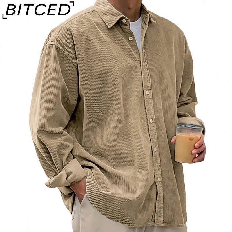 BITCED Men s Casual Loose-Fit Solid-Color Corduroy Collared Shirt XXXXXL хакі
BITCED Men s Casual Loose-Fit Solid-Color Corduroy Collared Shirt XXXXXL хакі
