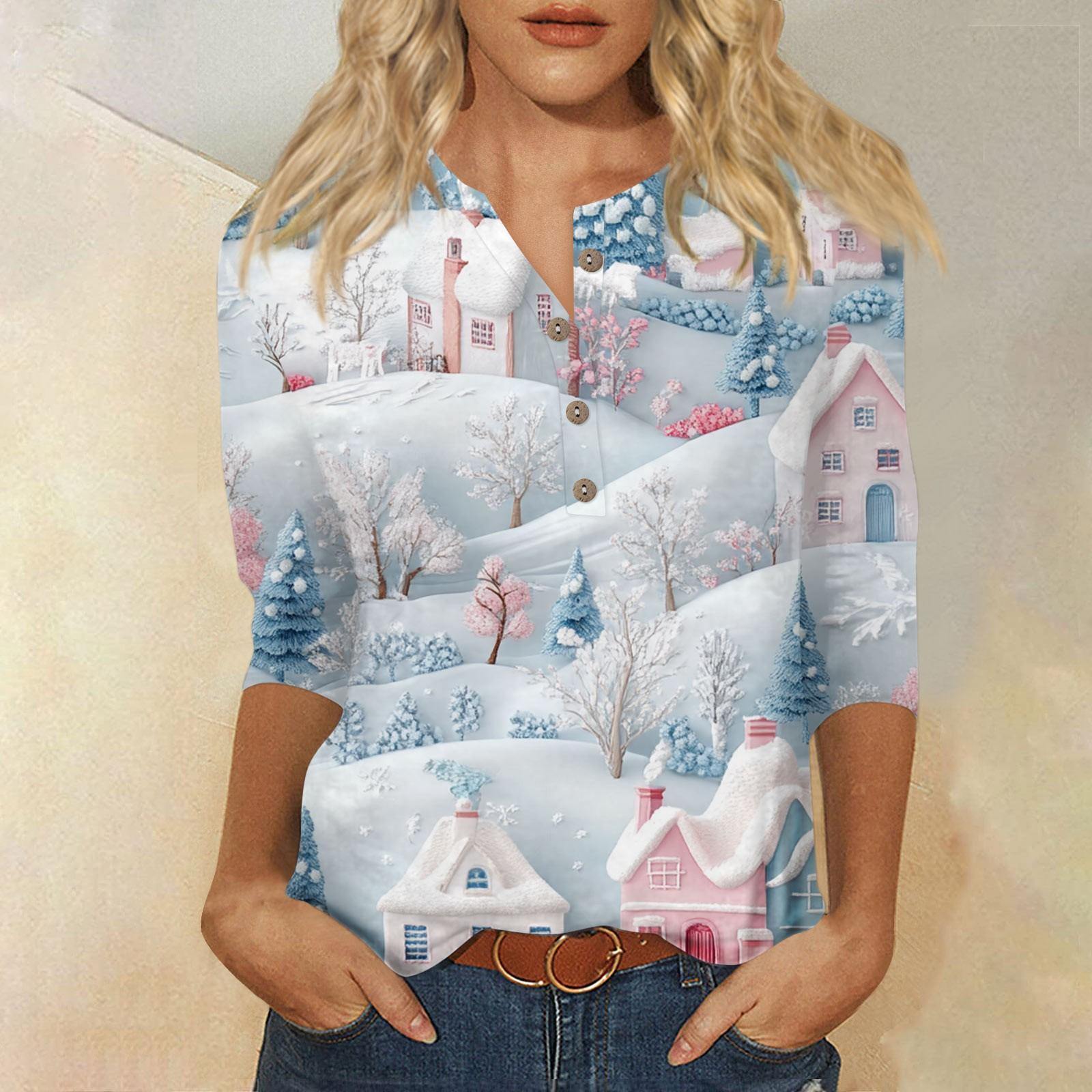 Женская мода Повседневная новая пуговица с круглым вырезом и рукавами 3/4 Свободная футболка с принтом Женский топ L синий
Женская мода Повседневная новая пуговица с круглым вырезом и рукавами 3/4 Свободная футболка с принтом Женский топ L синий