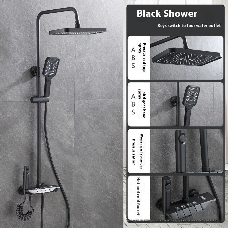 Настенная Душевая Система Высокого Давления Четыре-в-одном Квадратный Душевой Набор с Клавишами Пианино Ванная Комната Нержавеющая Сталь Водонагреватель Black Hot and cold
Настенная Душевая Система Высокого Давления Четыре-в-одном Квадратный Душевой Набор с Клавишами Пианино Ванная Комната Нержавеющая Сталь Водонагреватель Black Hot and cold