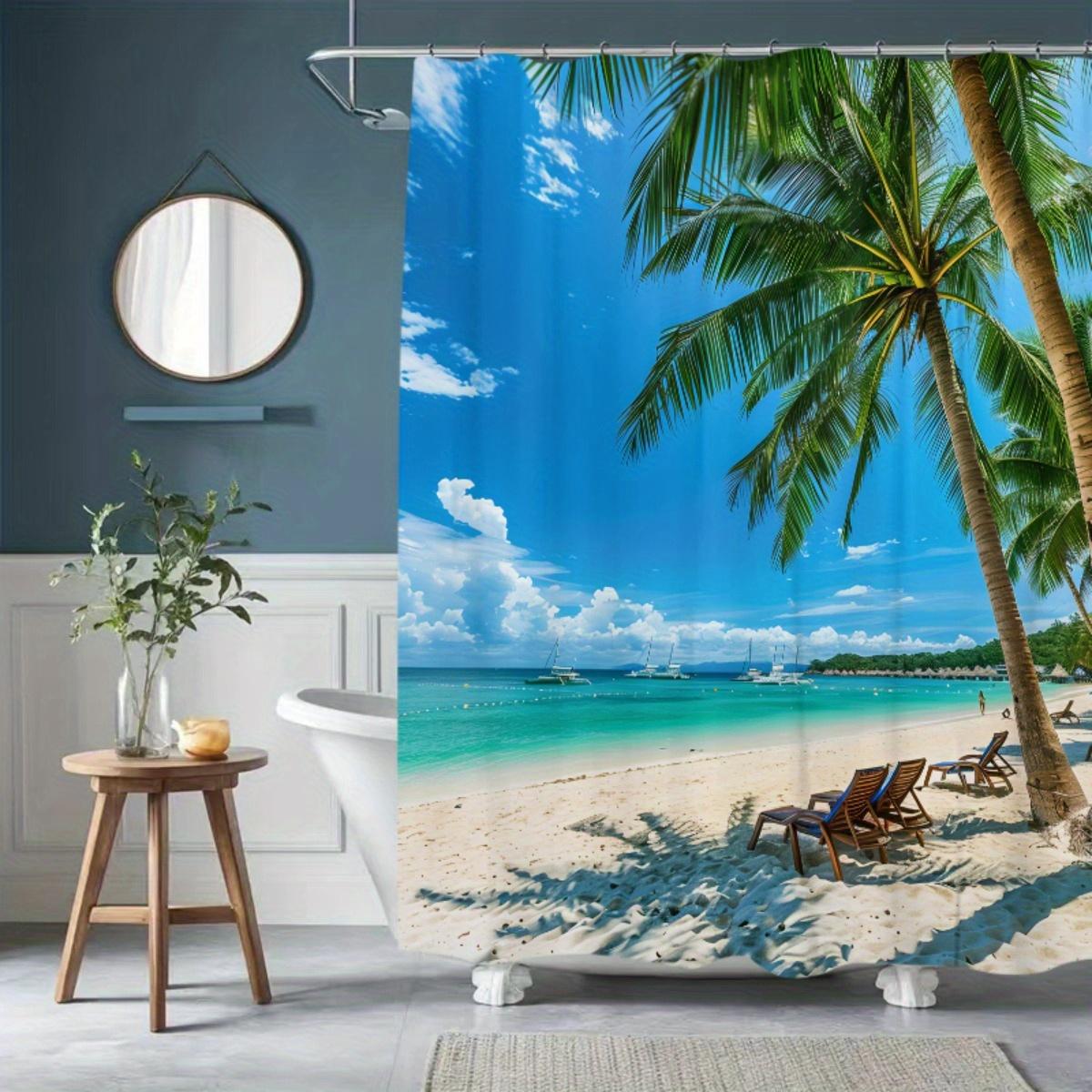 1pc Tropical Beach Palm Tree Shower Curtain - Vibrant Cartoon Print Polyester Bathroom Decor with Hooks, Machine Washable No-D 90x180cm
1pc Tropical Beach Palm Tree Shower Curtain - Vibrant Cartoon Print Polyester Bathroom Decor with Hooks, Machine Washable No-D 90x180cm