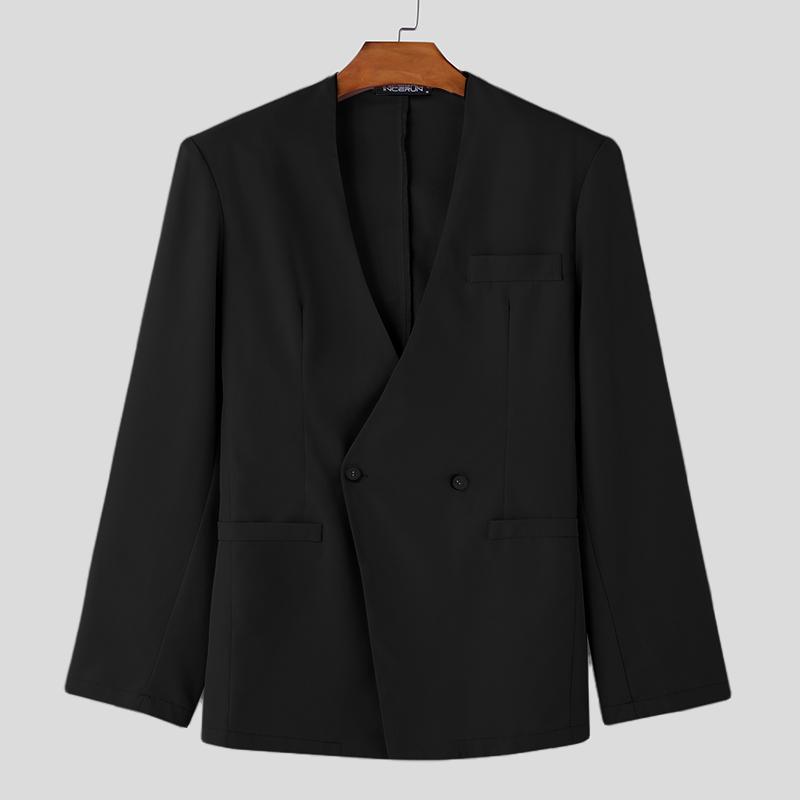 INCERUN Мужской пиджак без воротника с длинным рукавом на одной пуговице, повседневный, свободный, тонкий, пиджак 2XL
INCERUN Мужской пиджак без воротника с длинным рукавом на одной пуговице, повседневный, свободный, тонкий, пиджак 2XL