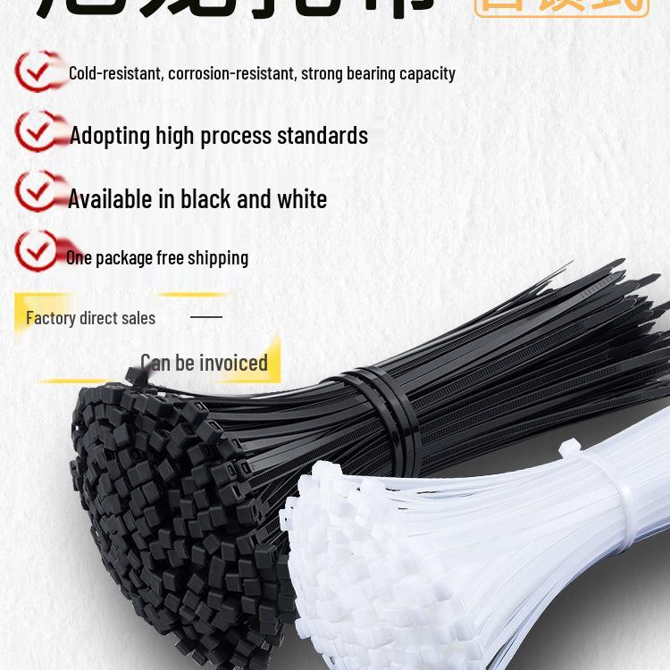 Self-Locking Nylon Cable Ties 4x200 - Plastic Buckle Zip Ties in White & Black Other
Self-Locking Nylon Cable Ties 4x200 - Plastic Buckle Zip Ties in White & Black Other