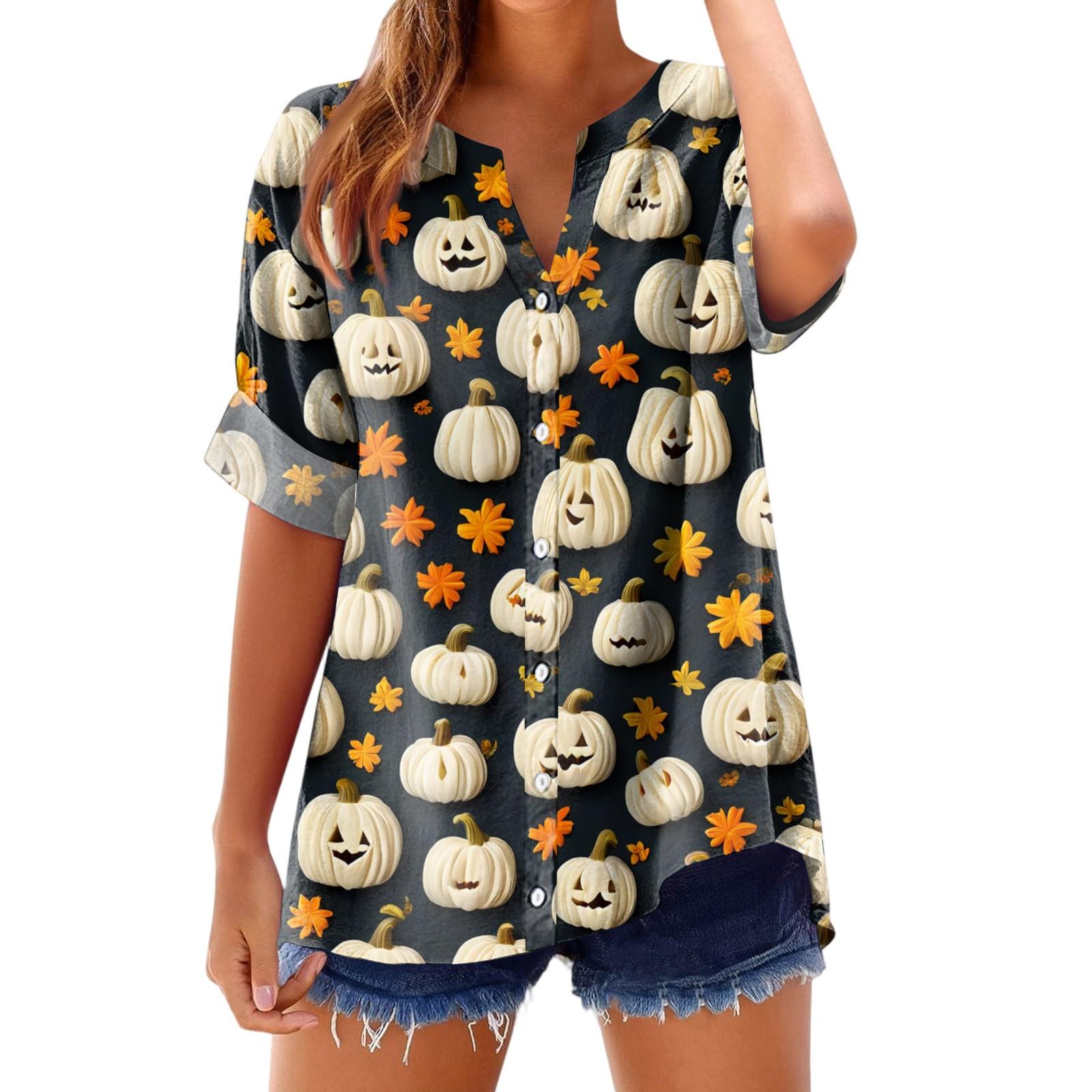 Женская модная, повседневная, удобная, свободного кроя футболка с принтом на Хэллоуин L
Женская модная, повседневная, удобная, свободного кроя футболка с принтом на Хэллоуин L