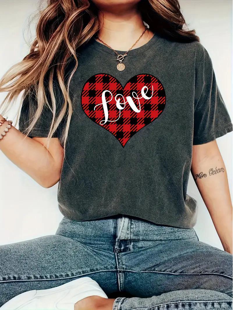 Топ женский с коротким рукавом и круглым вырезом с сердечком на День святого Валентина - Бесплатная доставка XXX-Large
Топ женский с коротким рукавом и круглым вырезом с сердечком на День святого Валентина - Бесплатная доставка XXX-Large