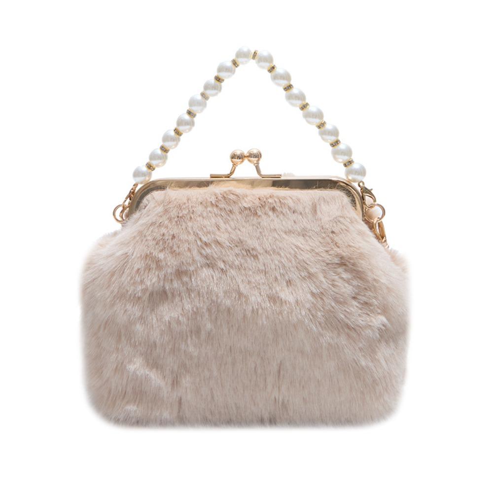 Fluffy Faux Fur Plush Handbag Pearl Clutch Purses Trendy Shell Crossbody Bag Banquet хакі
Fluffy Faux Fur Plush Handbag Pearl Clutch Purses Trendy Shell Crossbody Bag Banquet хакі