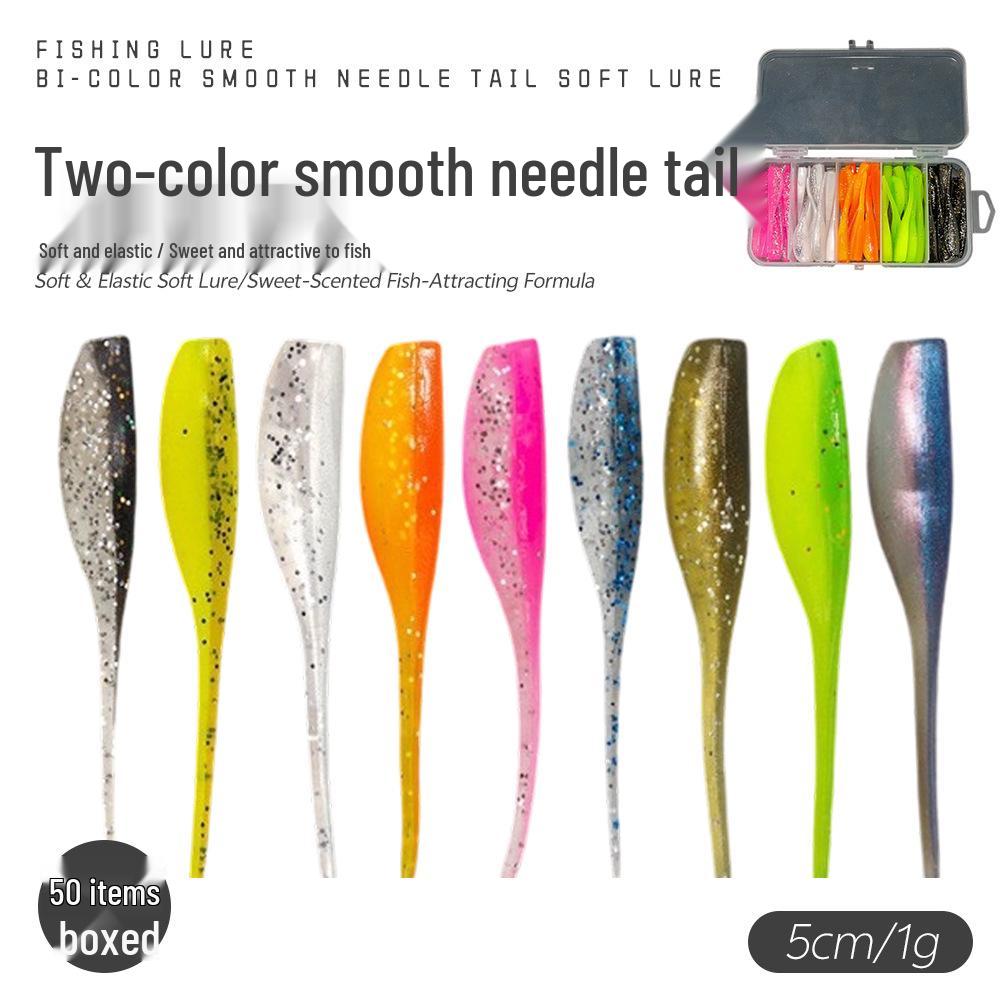50-Piece Needle Tail Fishing Lures Set - Two-Color Soft Lures with Box
50-Piece Needle Tail Fishing Lures Set - Two-Color Soft Lures with Box