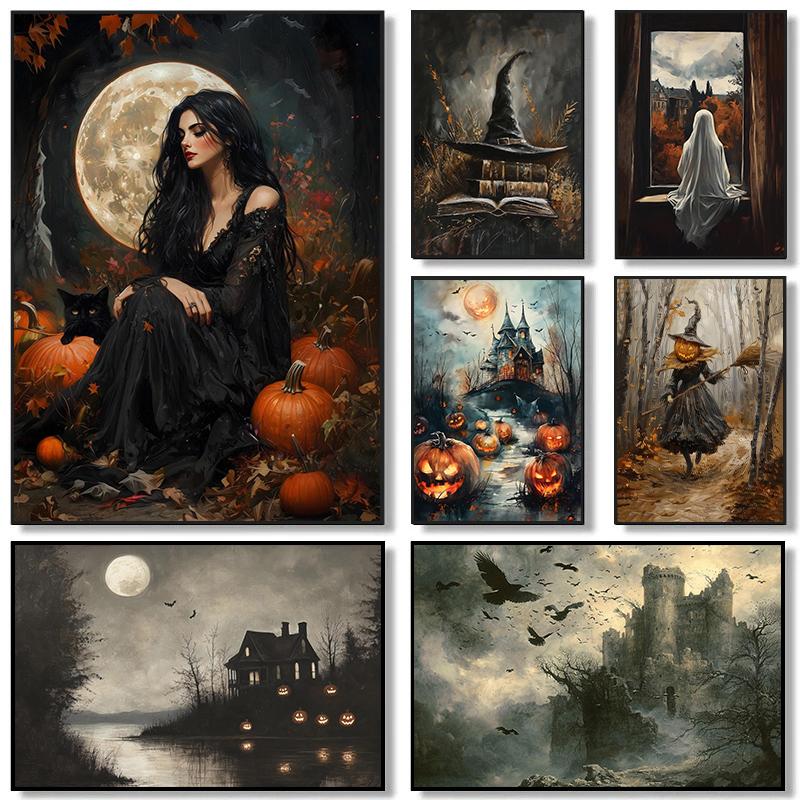 Victorian Style Halloween Witch Pumpkin Haunted House Castle Ghost Poster Canvas Paintings Wall Art Pictures Home Decor 21cm×30cm NoFrame
Victorian Style Halloween Witch Pumpkin Haunted House Castle Ghost Poster Canvas Paintings Wall Art Pictures Home Decor 21cm×30cm NoFrame