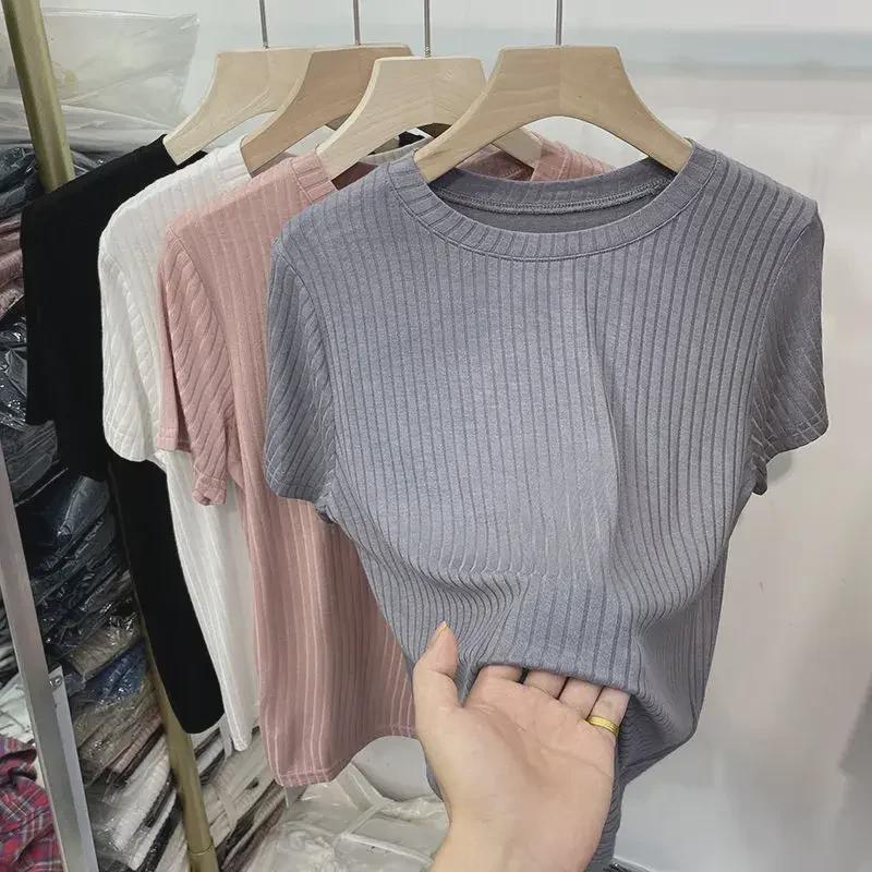 Women s European-Style Ribbed Short Sleeve T-Shirt - Slimming Solid Color Summer 2024 Fashion XL (for 115-130 jin)
Women s European-Style Ribbed Short Sleeve T-Shirt - Slimming Solid Color Summer 2024 Fashion XL (for 115-130 jin)