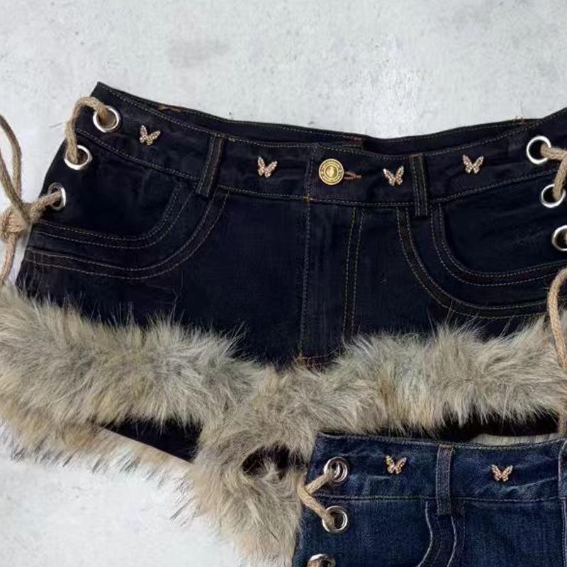 2025 Winter Furry Trim Lace-up Denim Shorts: Slimming & Sexy Street Style Extra Large темно-синього кольору
2025 Winter Furry Trim Lace-up Denim Shorts: Slimming & Sexy Street Style Extra Large темно-синього кольору