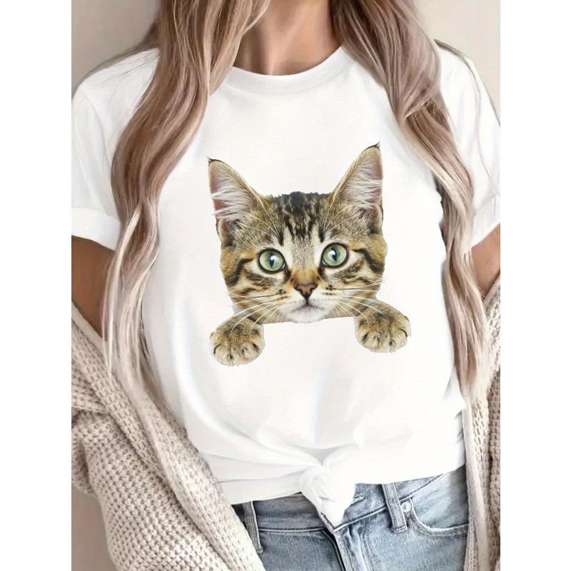 Women s Soft T-Shirt with Playful Cat Peeking Design – Comfort Fit, Short Sleeve, Round Neck, Machine Washable, Casual Style for Casual Attire S белый
Women s Soft T-Shirt with Playful Cat Peeking Design – Comfort Fit, Short Sleeve, Round Neck, Machine Washable, Casual Style for Casual Attire S белый