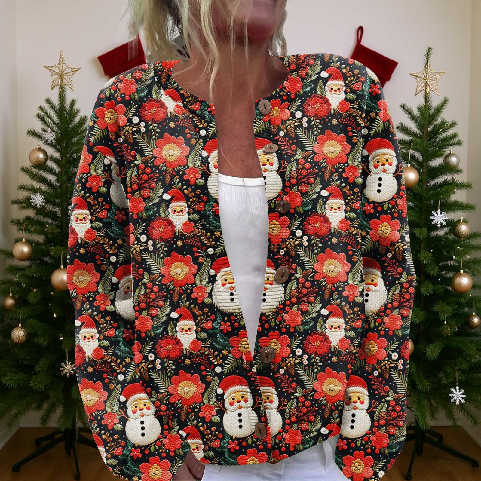 Женский рождественский свитер Милый забавный рождественский свитер Осень и зима Свитер с длинным рукавом вязаный L
Женский рождественский свитер Милый забавный рождественский свитер Осень и зима Свитер с длинным рукавом вязаный L