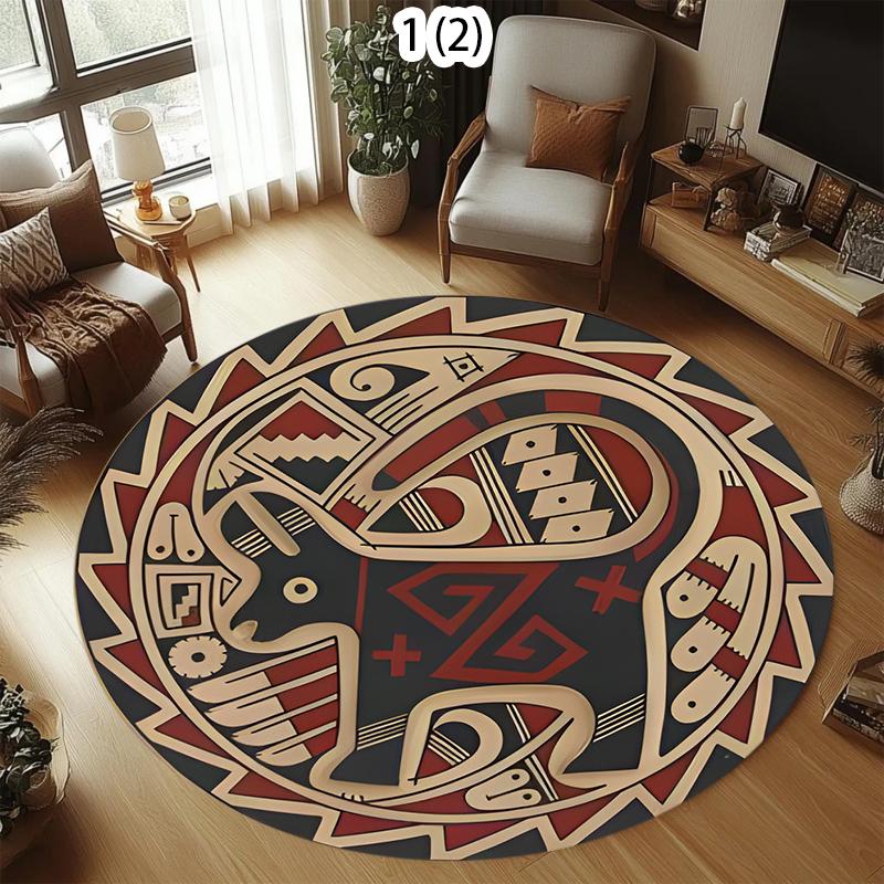 Vintage Tribal Circular Area Rug Carpet Mat Rug Home Decoration Native American Pattern Non Slip Floor Rug for Living Room 80cm x 80cm
Vintage Tribal Circular Area Rug Carpet Mat Rug Home Decoration Native American Pattern Non Slip Floor Rug for Living Room 80cm x 80cm