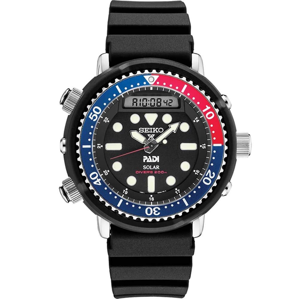 SEIKO Seiko Prospex Solar PADI Dive Watch 48 mm Black Dive Watch Men s - Tuna Analog/Digital Digital, чорний
SEIKO Seiko Prospex Solar PADI Dive Watch 48 mm Black Dive Watch Men s - Tuna Analog/Digital Digital, чорний