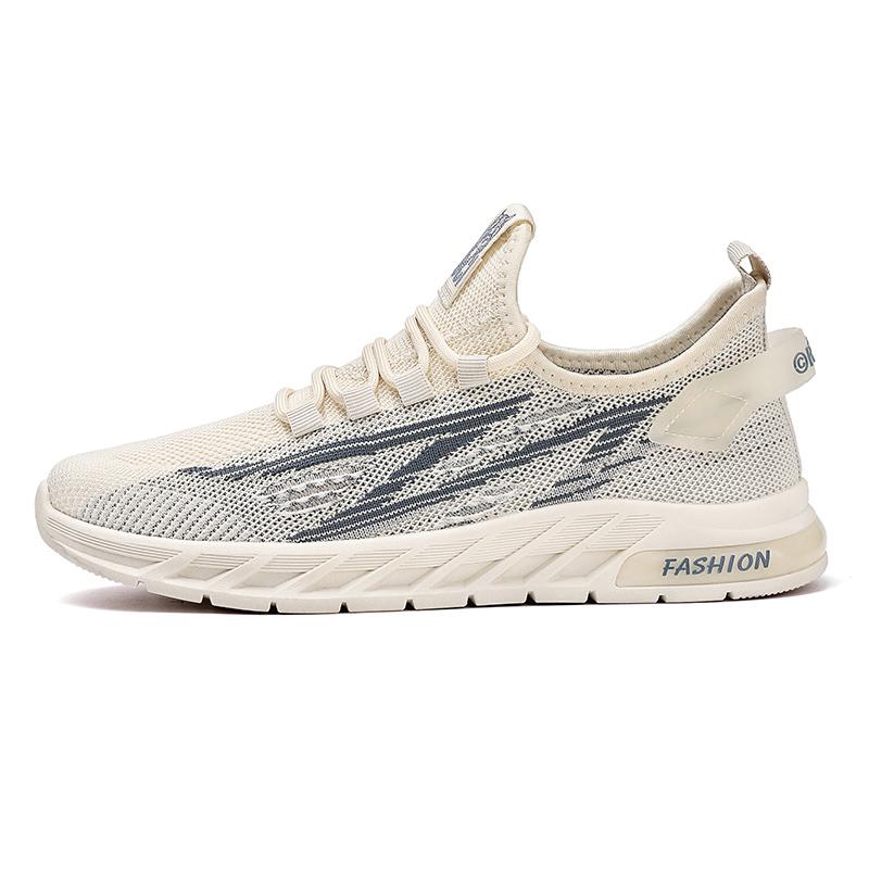 Кроссовки мужские плоские легкие повседневные удобные уличные плоские кроссовки на шнуровке летние кроссовки для спортзала на открытом воздухе мужские 39 бежевый