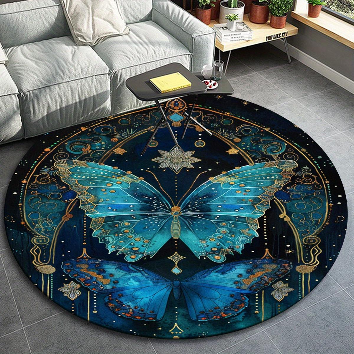 1pc Beautiful Blue Butterfly Pattern Round Floor Mat, Non-slip for Living Room Bedroom Chair Carpets Home Decor Gifts, Home Decor Room Decor 80cm by 80cm
1pc Beautiful Blue Butterfly Pattern Round Floor Mat, Non-slip for Living Room Bedroom Chair Carpets Home Decor Gifts, Home Decor Room Decor 80cm by 80cm