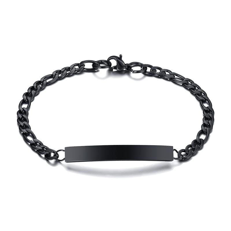 Custom Solid Bar Stainless Steel Figaro Link Chain Bracelet For Women Personalized Jewelry
Custom Solid Bar Stainless Steel Figaro Link Chain Bracelet For Women Personalized Jewelry