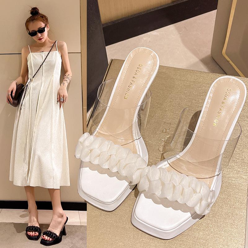 High-heeled sandals girl 2025 new summer outer wear fairy wind transparent crystal and waterproof table thick-heeled cool slippers 35
High-heeled sandals girl 2025 new summer outer wear fairy wind transparent crystal and waterproof table thick-heeled cool slippers 35