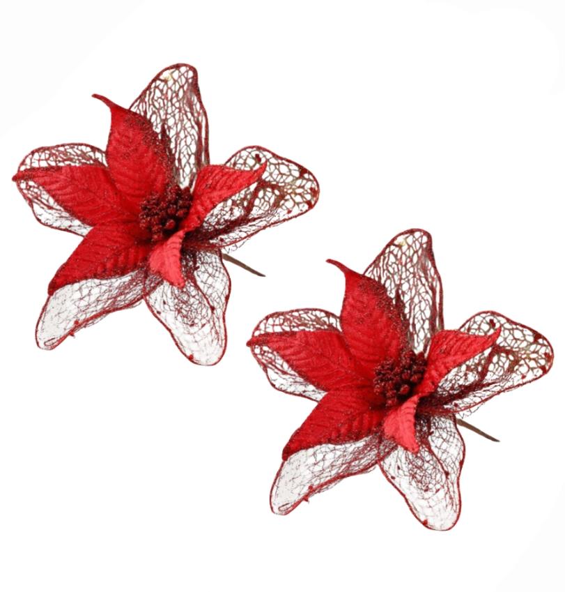 2pcs 23cm Sparkling Christmas Flower Decor Christmas Tree Wedding Decoration DIY Artificial Christmas Flower Decorative Pendants
2pcs 23cm Sparkling Christmas Flower Decor Christmas Tree Wedding Decoration DIY Artificial Christmas Flower Decorative Pendants
