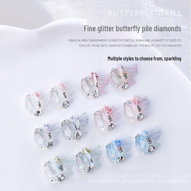 Butterfly Crystal Rhinestone Nail Art Accessories - 3D Glitter Metal Design (2pcs)
Butterfly Crystal Rhinestone Nail Art Accessories - 3D Glitter Metal Design (2pcs)