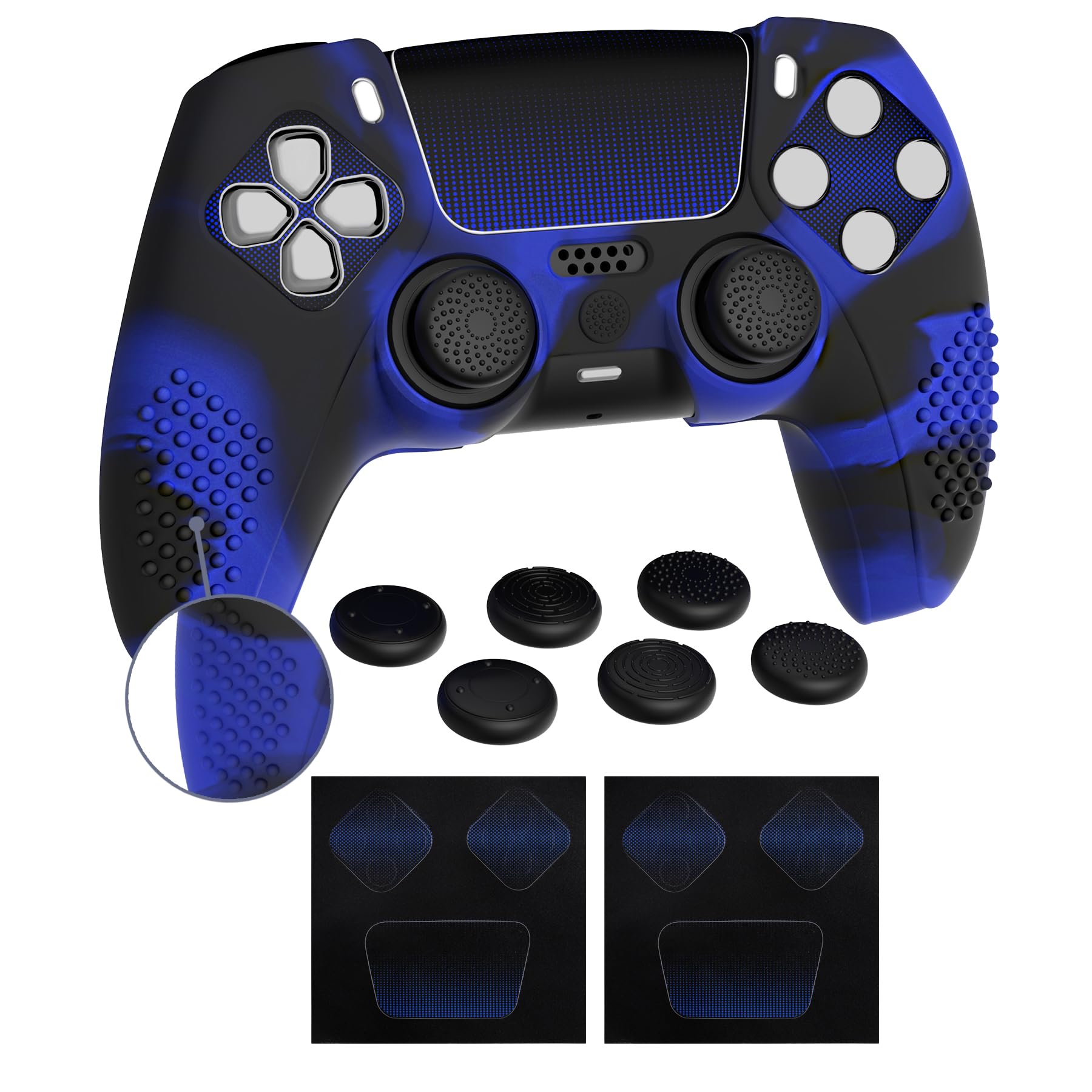 Protective cover for PlayVital ps5 improved silicone cover compatible with charging 6 thumb grip caps and 2 stickers 3D stud and shockproof controller
Protective cover for PlayVital ps5 improved silicone cover compatible with charging 6 thumb grip caps and 2 stickers 3D stud and shockproof controller
