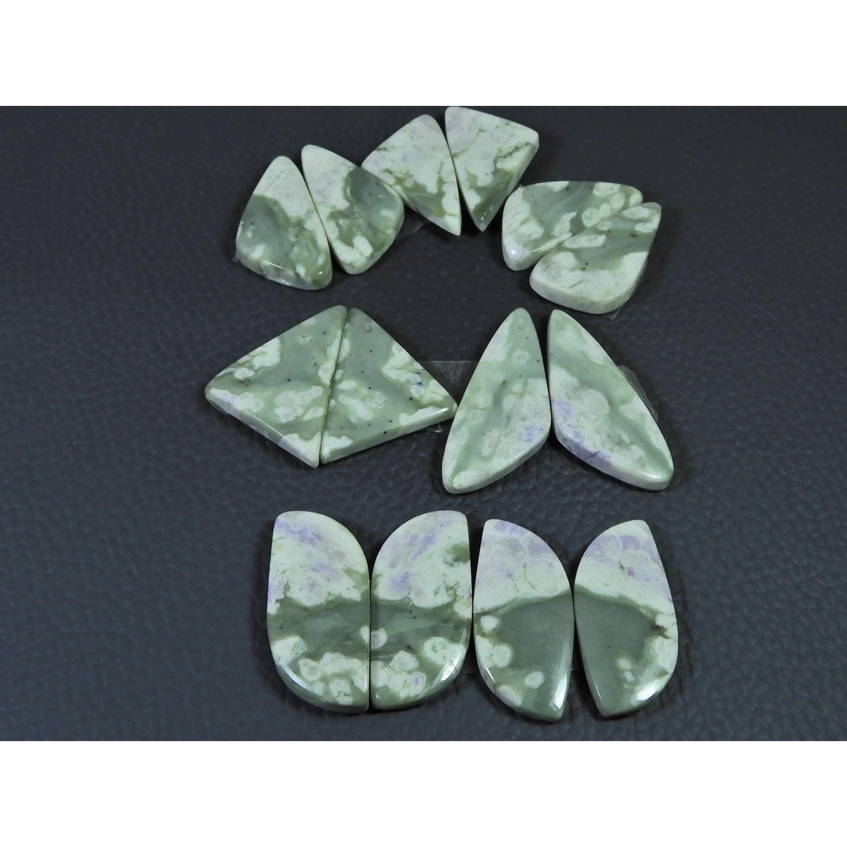 26-32 MM Natural Peace Jade Matched Pair Fancy Cabochon Gemstone 7 Pair Lot C-769
26-32 MM Natural Peace Jade Matched Pair Fancy Cabochon Gemstone 7 Pair Lot C-769