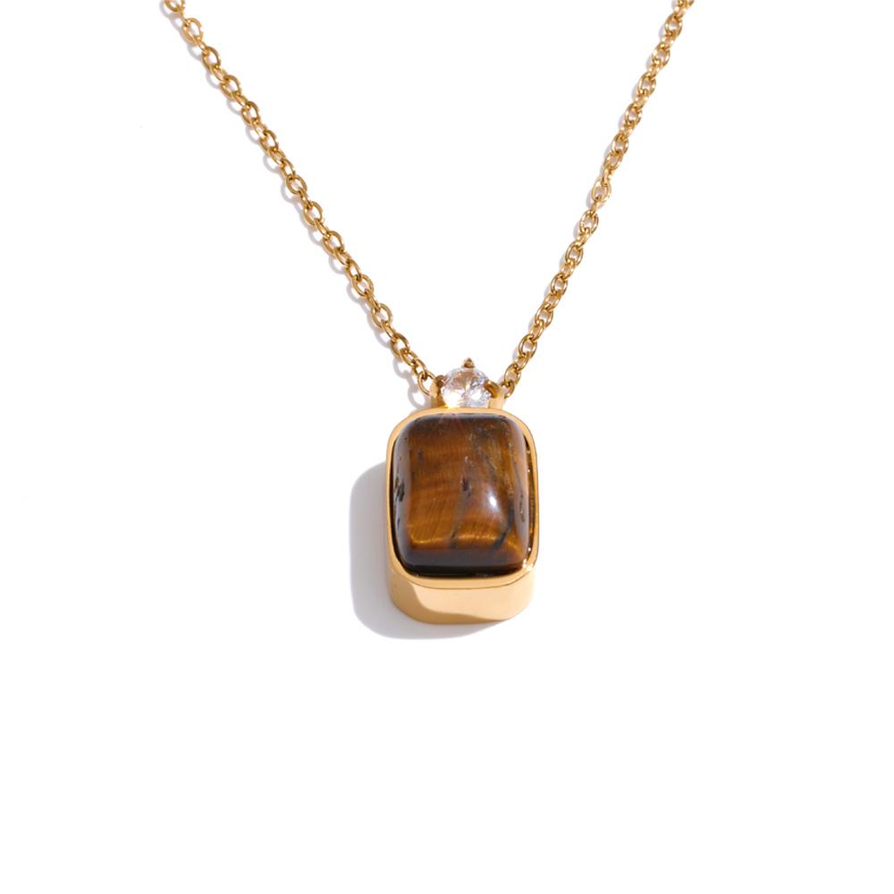 Yhpup Stainless Steel Square Natural Tiger Stone Pendant Necklace High Quality Fashion Charm Jewelry Accessories Waterproof
Yhpup Stainless Steel Square Natural Tiger Stone Pendant Necklace High Quality Fashion Charm Jewelry Accessories Waterproof