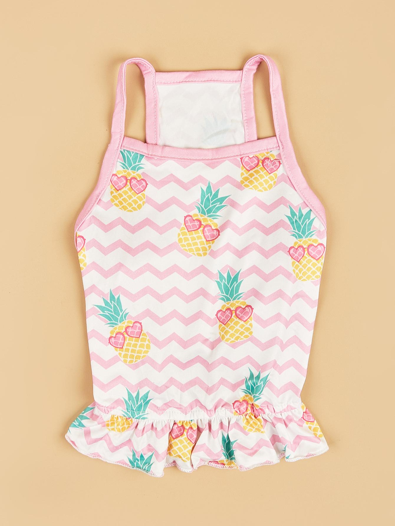 Pet Dress with Pineapple Print & Pink Zigzag Pattern, Ruffled Doggie Outfit, Cute Puppy Clothes, Fashion Small Dog Apparel XS(old) розовый
Pet Dress with Pineapple Print & Pink Zigzag Pattern, Ruffled Doggie Outfit, Cute Puppy Clothes, Fashion Small Dog Apparel XS(old) розовый