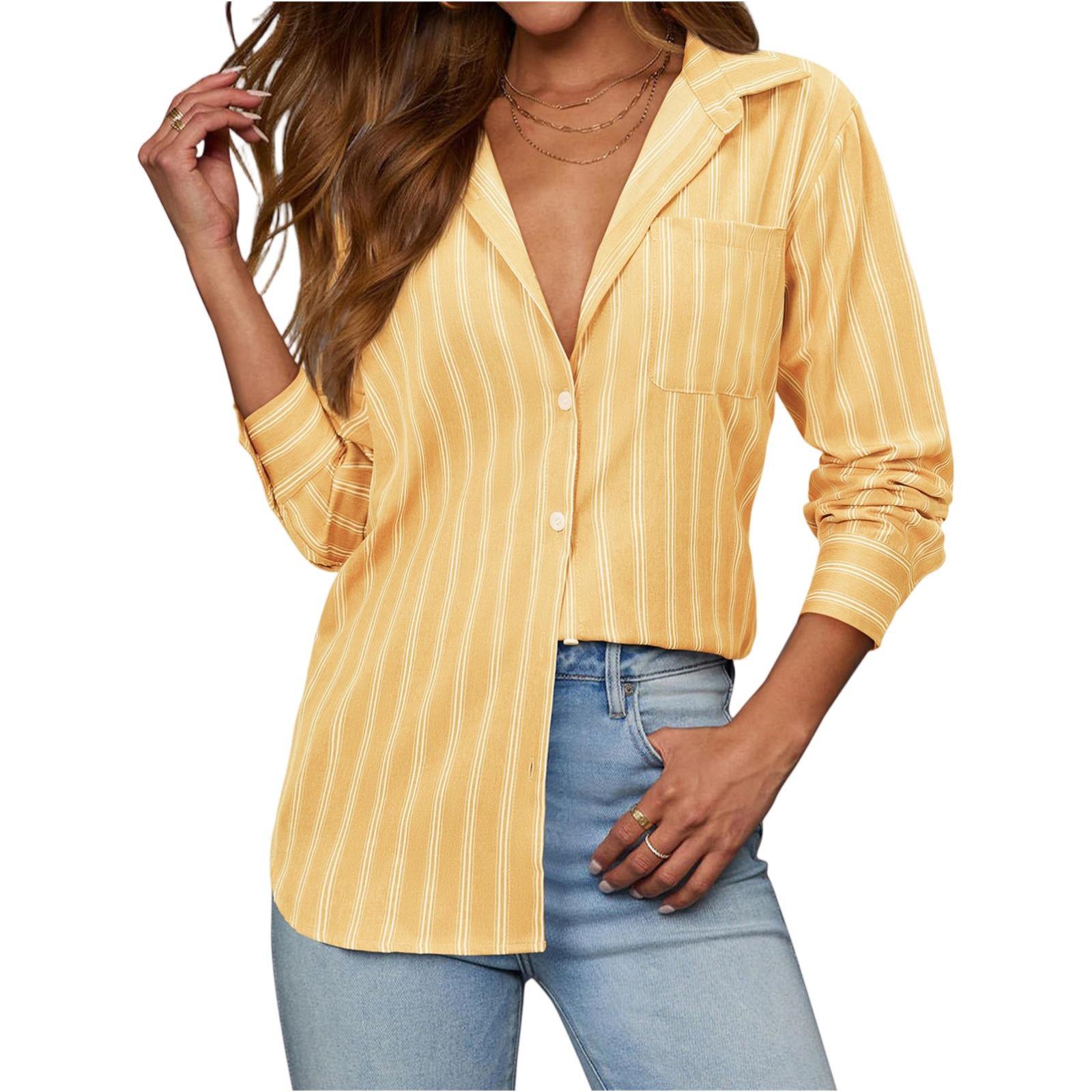 Women s Fashion Vertical Striped Long-Sleeve Loose-Fit Shirt With Lapel Collar And Buttons XL жовтий
Women s Fashion Vertical Striped Long-Sleeve Loose-Fit Shirt With Lapel Collar And Buttons XL жовтий