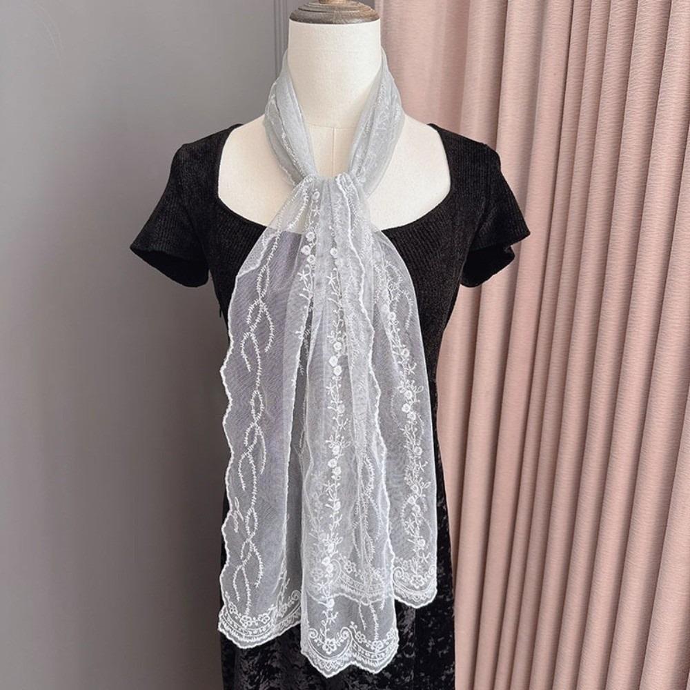 Versatile Long Women s Lace Scarf Solid Color Embroidered Flower Neck Protection Scarf Female Headscarf Summer Season сірий
Versatile Long Women s Lace Scarf Solid Color Embroidered Flower Neck Protection Scarf Female Headscarf Summer Season сірий