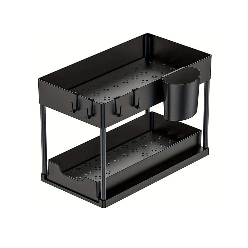 2-Tier Pull-Out Sink Organizer Under Sink Storage Rack with Hooks & Cup Kitchen Bathroom Cabinet Organizer for Cleaning Supplies
2-Tier Pull-Out Sink Organizer Under Sink Storage Rack with Hooks & Cup Kitchen Bathroom Cabinet Organizer for Cleaning Supplies