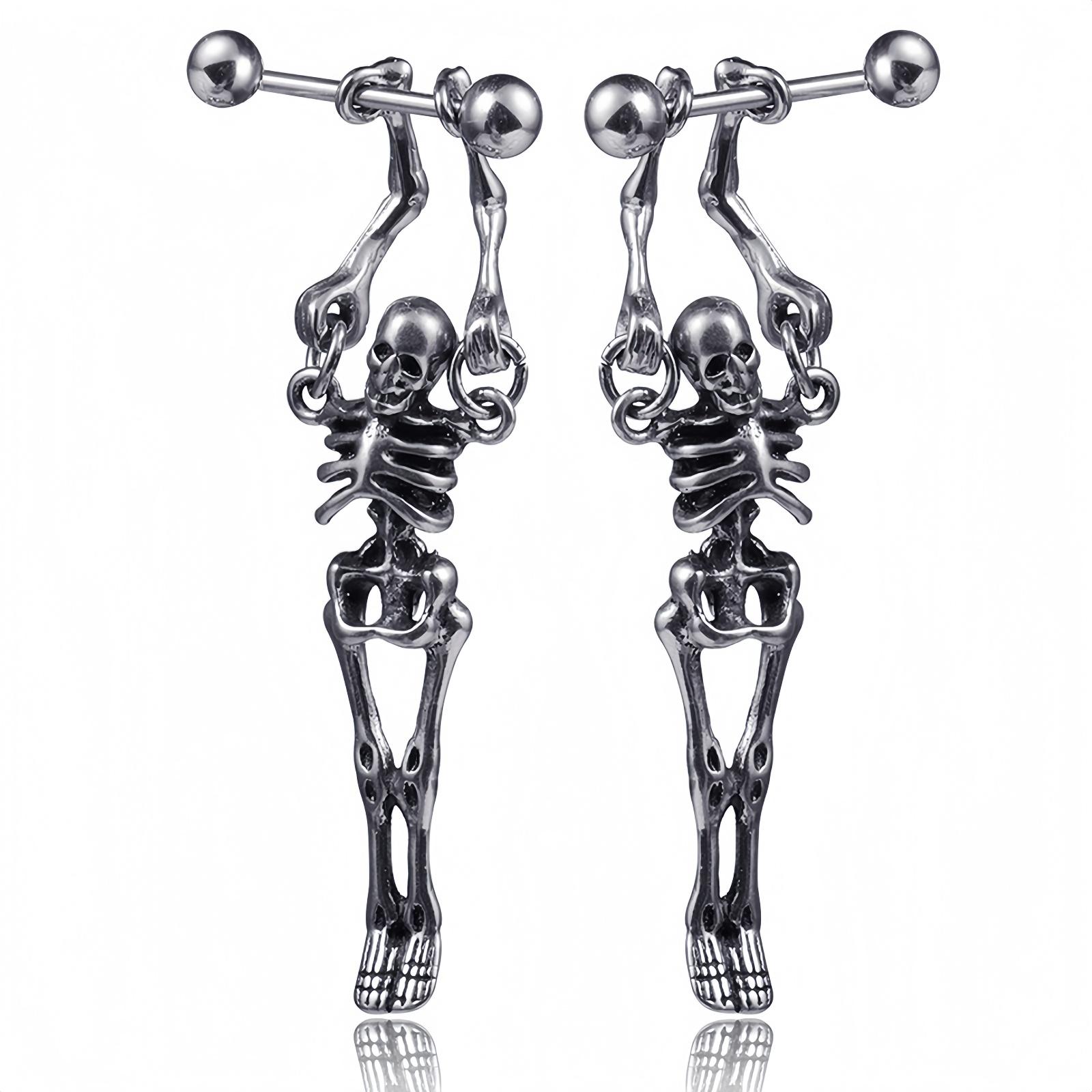 1 Piece Punk Hanging Dangle Skull Skeleton Bone Stud Earrings for Men Women Gothic Unique Stainless Steel Jewelry Halloween Gift
1 Piece Punk Hanging Dangle Skull Skeleton Bone Stud Earrings for Men Women Gothic Unique Stainless Steel Jewelry Halloween Gift
