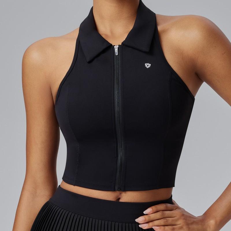 Vest Women With Cup Integrated Underwear Lapel Running Tennis Zipper Yoga Fitness Clothes M чёрный
Vest Women With Cup Integrated Underwear Lapel Running Tennis Zipper Yoga Fitness Clothes M чёрный