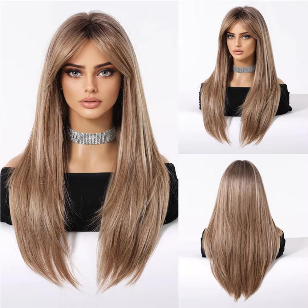 Chestnut Brown Synthetic Wig with Bangs Long Straight Wig Natural Layered Hair Smooth Soft Daily Wig Heat Resistant
Chestnut Brown Synthetic Wig with Bangs Long Straight Wig Natural Layered Hair Smooth Soft Daily Wig Heat Resistant
