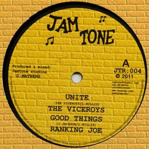 12inch Record VICEROYS / RANKING JOE / BOB SKENG - Unite / Good Things / Pains And Ago JTR004 Jamtone 2011 UK Reggae, Ska & Dub
12inch Record VICEROYS / RANKING JOE / BOB SKENG - Unite / Good Things / Pains And Ago JTR004 Jamtone 2011 UK Reggae, Ska & Dub