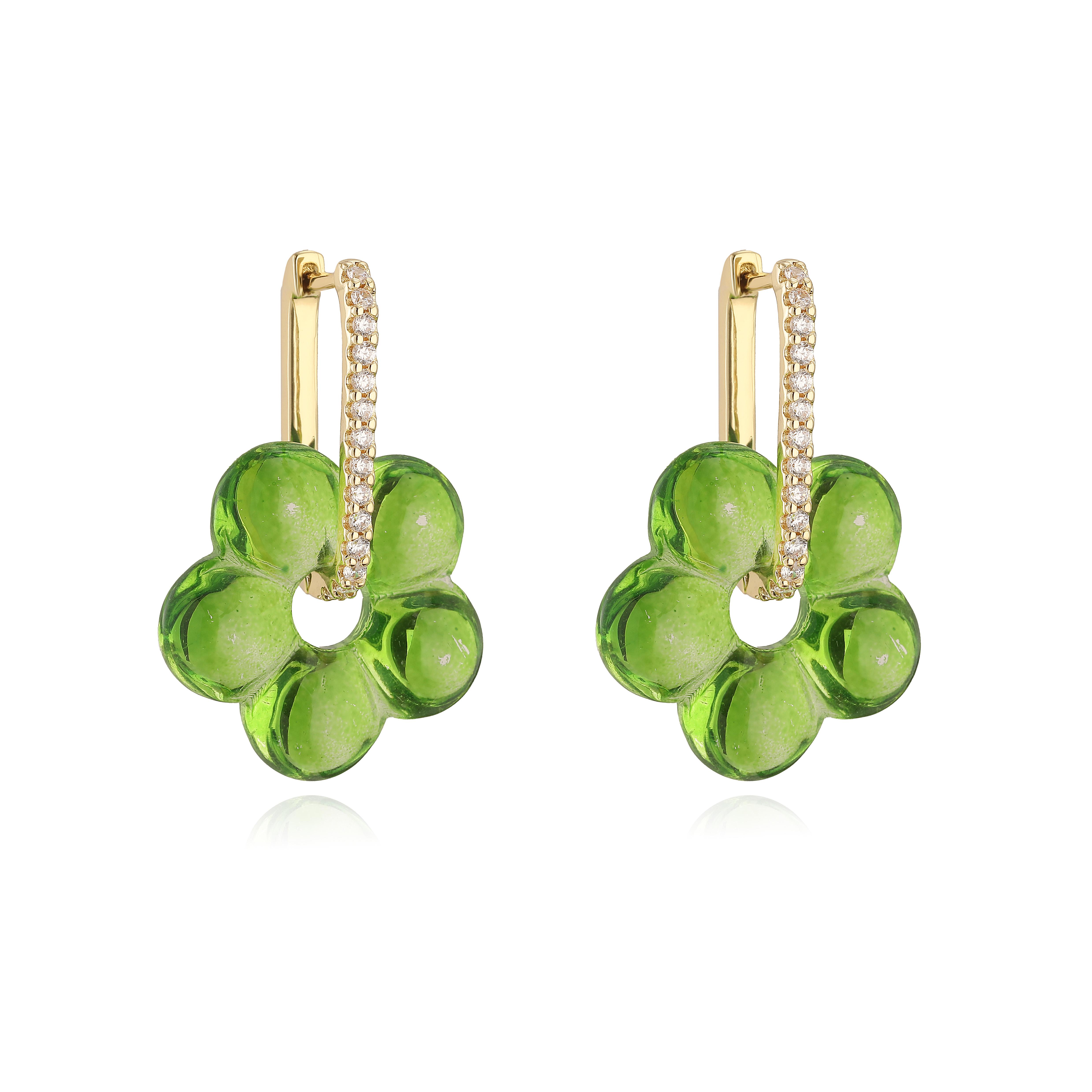 HECHENG,Multicolored Stone Glass Material Floral Hoop Earrings Oriental Aesthetic Vintage Elegance Women s Zircon (1 Pair)
HECHENG,Multicolored Stone Glass Material Floral Hoop Earrings Oriental Aesthetic Vintage Elegance Women s Zircon (1 Pair)